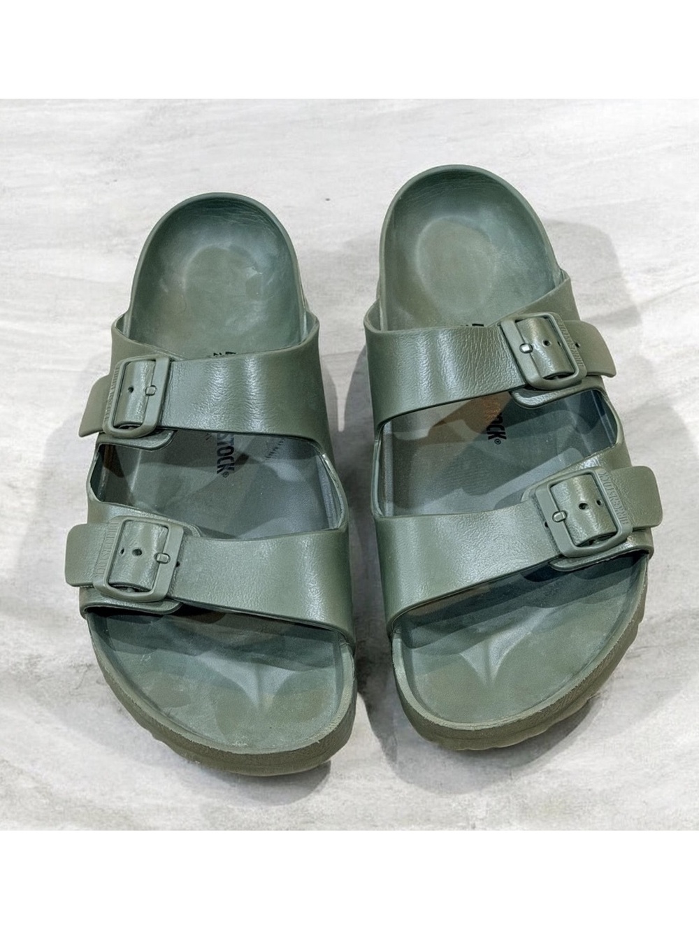 Birkenstock Arizona EVA Sandals in Olive Green Size 45